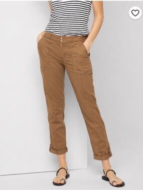 WHBM Mid-rise Straight Crop Pants, Brown, size 6